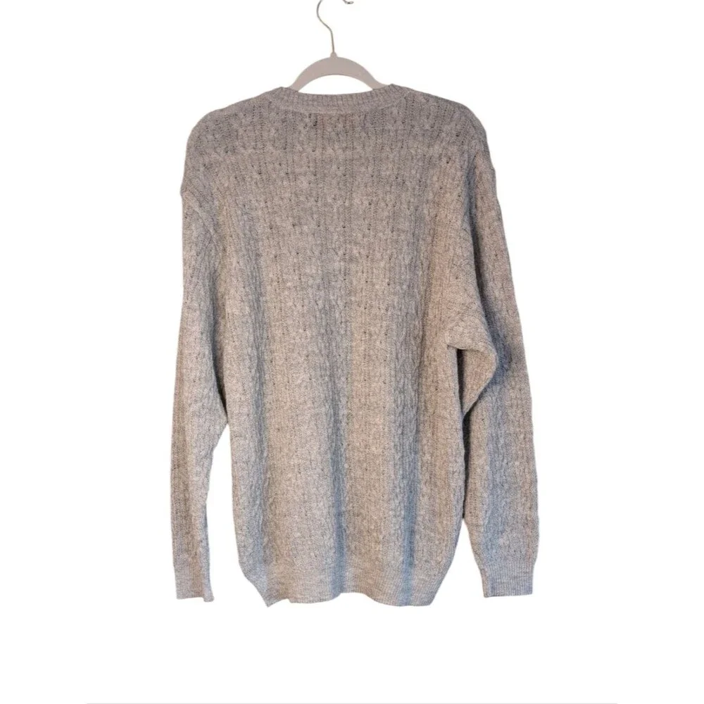Lanificio del Peru LA 90s Grandpa Sweater Grey Textured size Large alpaca knit